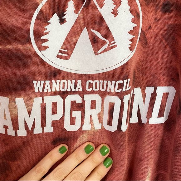 Handmade Reverse Tie Dye Yosemite Campground Pullover Sweatshirt Womens Small - Picture 7 of 12